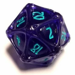 PolyHero Dice - D20 Orb: Violet Storm & Lightning Accessories