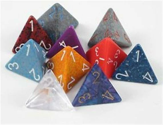 Chessex Polyhedral Dice: 4-sided - Random Color 3 Chessex Polyhedral Dice: 4-sided - Random Color