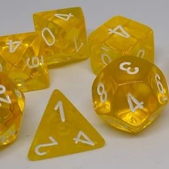 Accessories Chessex 23072 Translucent: Yellow/White - Polyhedral (7 Dice)