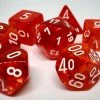 Chessex 23073 Translucent: Orange/White - Polyhedral (7 Dice)