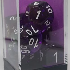 Chessex 23077 Translucent: Purple/White - Polyhedral (7 Dice)