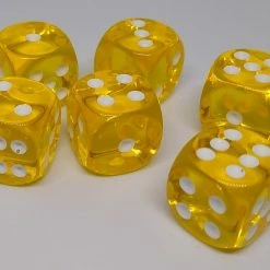 Chessex 23602 Translucent: Yellow/White - 16mm D6 (12 Dice) Accessories