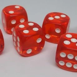 Accessories Chessex 23603 Translucent: Orange/White - 16mm D6 (12 Dice)