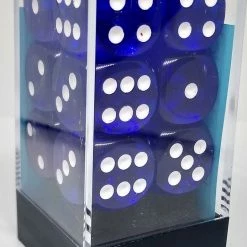 Accessories Chessex 23606 Translucent: Blue/White - 16mm D6 (12 Dice)