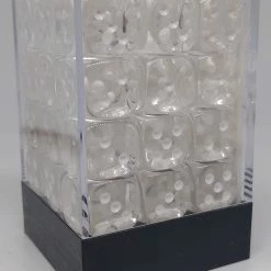 Chessex 23801 Translucent: Clear/White - 12mm D6 (36 Dice)