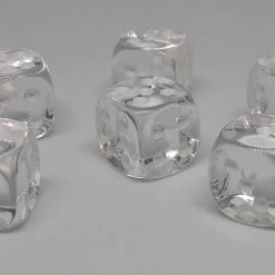 Chessex 23801 Translucent: Clear/White - 12mm D6 (36 Dice)