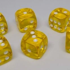 Chessex 23802 Translucent: Yellow/White - 12mm D6 (36 Dice) Accessories