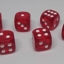Chessex 23804 Translucent: Red/White - 12mm D6 (36 Dice)