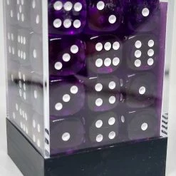 Chessex 23807 Translucent: Purple/White - 12mm D6 (36 Dice) Accessories