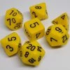Chessex 25402 Opaque: Yellow/Black - Polyhedral (7 Dice)