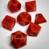 Chessex 25403 Opaque: Orange/Black - Polyhedral (7 Dice) Accessories