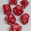 Chessex 25404 Opaque: Red/White - Polyhedral (7 Dice) Accessories