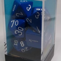 Accessories Chessex 25406 Opaque: Blue/White - Polyhedral (7 Dice)