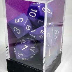 Chessex 25407 Opaque: Purple/White - Polyhedral (7 Dice) Accessories