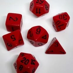 Chessex 25414 Opaque: Red/Black - Polyhedral (7 Dice) Accessories