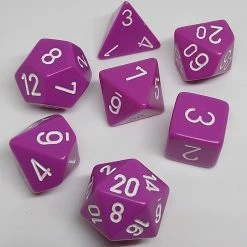 Chessex 25427 Opaque: Light Purple/White - Polyhedral (7 Dice)