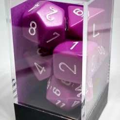 Chessex 25427 Opaque: Light Purple/White - Polyhedral (7 Dice)