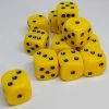 Chessex 25602 Opaque: Yellow/Black - 16mm D6 (12 Dice)