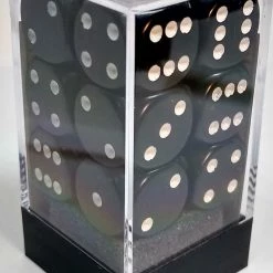 Chessex 25608 Opaque: Black/White - 16mm D6 (12 Dice) Accessories