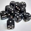 Chessex 25608 Opaque: Black/White - 16mm D6 (12 Dice) Accessories