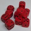 Chessex 25614 Opaque: Red/Black - 16mm D6 (12 Dice)