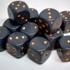 Accessories Chessex 25620 Opaque: Dark Grey/Copper - 16mm D6 (12 Dice)