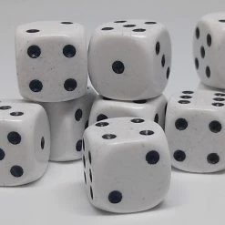 Accessories Chessex 25801 Opaque: White/Black - 12mm D6 (36 Dice)