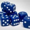 Chessex 25806 Opaque: Blue/White - 12mm D6 (36 Dice) Accessories