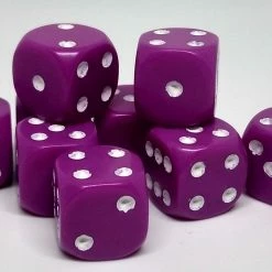 Chessex 25827 Opaque: Light Purple/White - 12mm D6 (36 Dice)