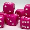 Chessex 25844 Opaque: Pink/White - 12mm D6 (36 Dice)