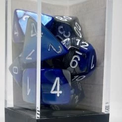 Chessex 26423 Gemini: Blue-Steel/White - Polyhedral (7 Dice)