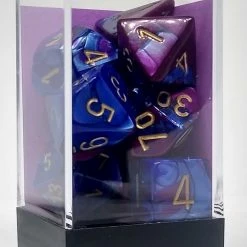 Chessex 26428 Gemini: Blue-Purple/Gold - Polyhedral (7 Dice)