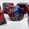 Chessex 26429 Gemini: Blue-Red/Gold - Polyhedral (7 Dice) Accessories