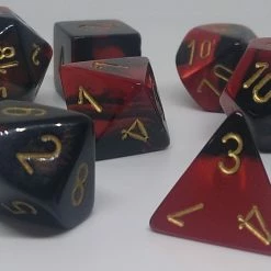 Accessories Chessex 26433 Gemini: Black-Red/Gold - Polyhedral (7 Dice)