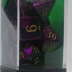 Chessex 26434 Gemini: Green-Purple/Gold - Polyhedral (7 Dice)