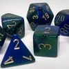 Chessex 26436 Gemini: Blue-Green/Gold - Polyhedral (7 Dice)