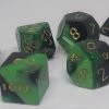 Chessex 26439 Gemini: Black-Green/Gold - Polyhedral (7 Dice)