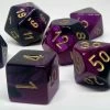 Accessories Chessex 26440 Gemini: Black-Purple/Gold - Polyhedral (7 Dice)