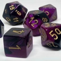 Accessories Chessex 26440 Gemini: Black-Purple/Gold - Polyhedral (7 Dice)