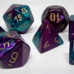Accessories Chessex 26449 Gemini: Purple-Teal/Gold - Polyhedral (7 Dice)