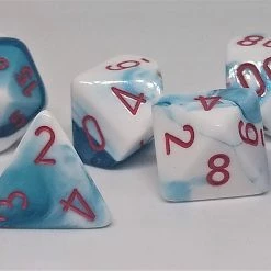 Chessex 26457 Gemini: Astral Blue-White/Red - Polyhedral (7 Dice)