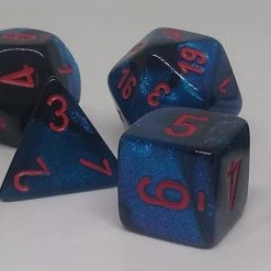 Chessex 26458 Gemini: Black-Starlight/Red - Polyhedral (7 Dice)