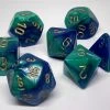 Accessories Chessex 26459 Gemini: Blue-Teal/Gold - Polyhedral (7 Dice)