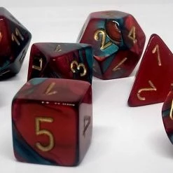 Accessories Chessex 26462 Gemini: Red-Teal/Gold - Polyhedral (7 Dice)