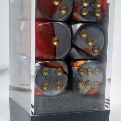 Chessex 26624 Gemini: Copper-Steel/White - 16mm D6 (12 Dice) Accessories