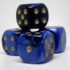 Chessex 26635 Gemini: Black-Blue/Gold - 16mm D6 (12 Dice)