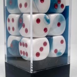 Accessories Chessex 26657 Gemini: Astral Blue/White-Red - 16mm D6 (12 Dice)