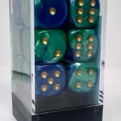 Accessories Chessex 26659 Gemini: Blue-Teal/Gold - 16mm D6 (12 Dice)