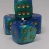 Accessories Chessex 26659 Gemini: Blue-Teal/Gold - 16mm D6 (12 Dice)