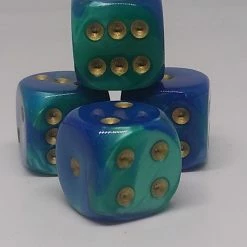 Accessories Chessex 26659 Gemini: Blue-Teal/Gold - 16mm D6 (12 Dice)